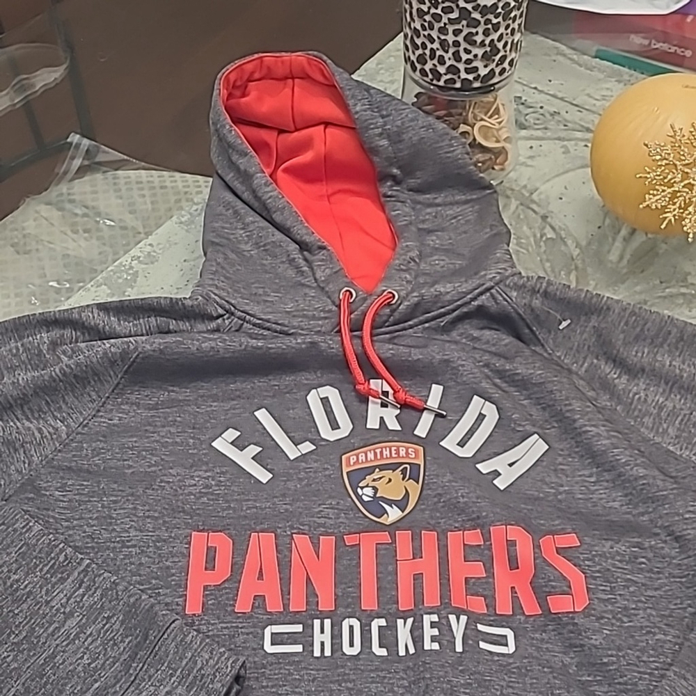 Men's Florida Panthers Ash Heritage Pullover Hoodie Large Like New - Picture 2 of 10